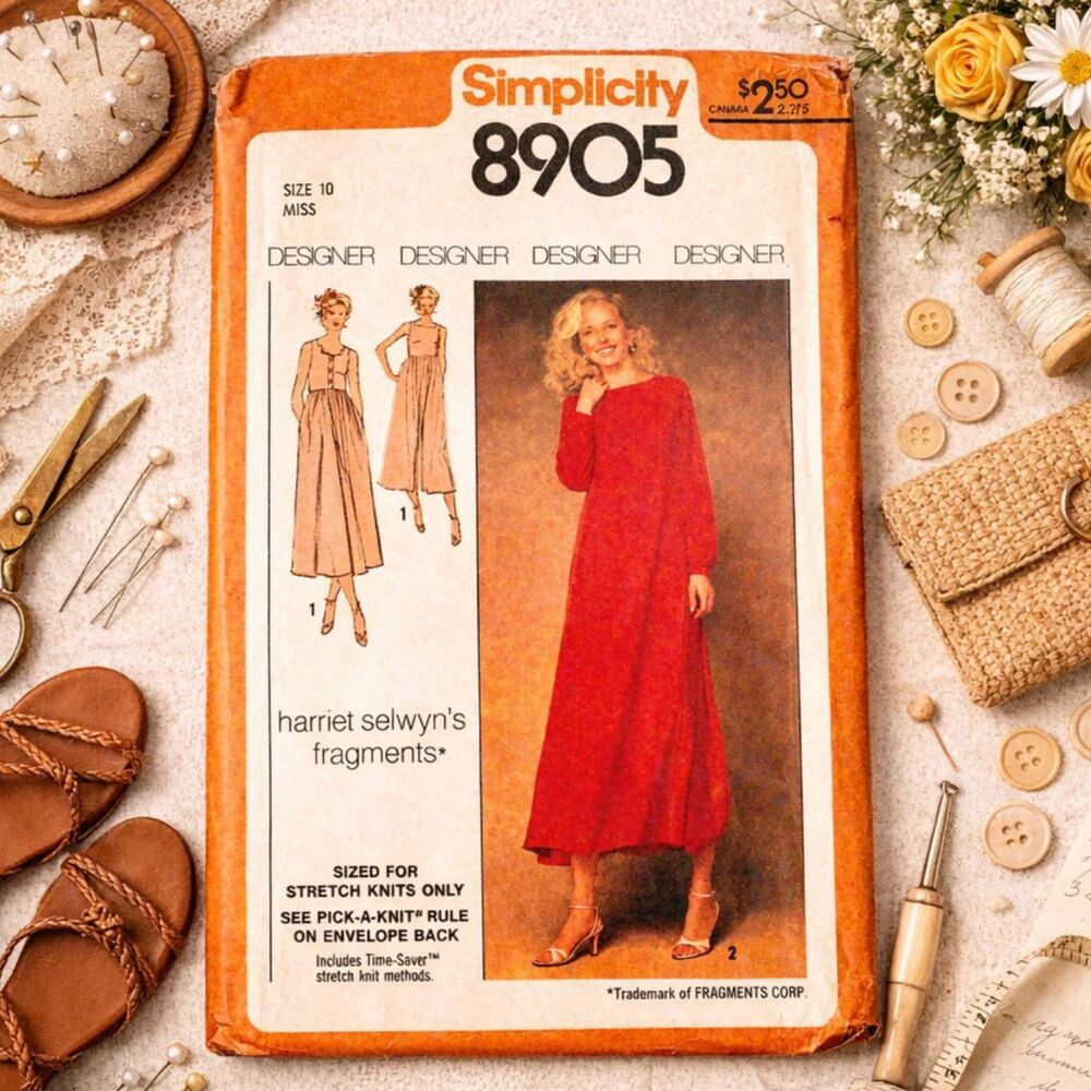Vtg Simplicity Sewing Pattern 8905 Harriet Selwyn's Dress Size 10 1979 Uncut